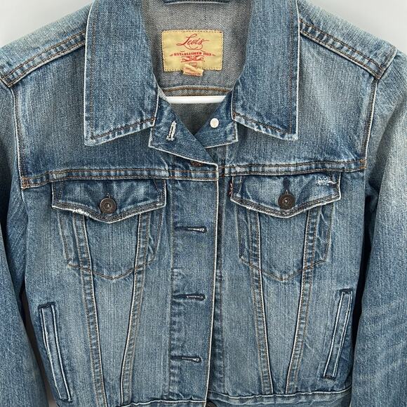 Levis Women's Blue Denim Original Trucker Jacket Size Small - Picture 2 of 16
